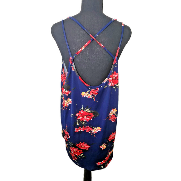 Papermoon Basima Strappy Back Navy Pink‎ Floral Tank Top Women's Size 3X - NWT - Picture 2 of 5